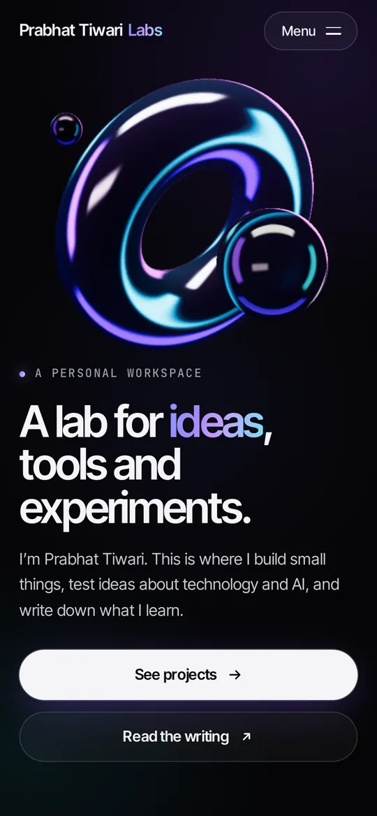 Prabhat Tiwari Labs on a phone